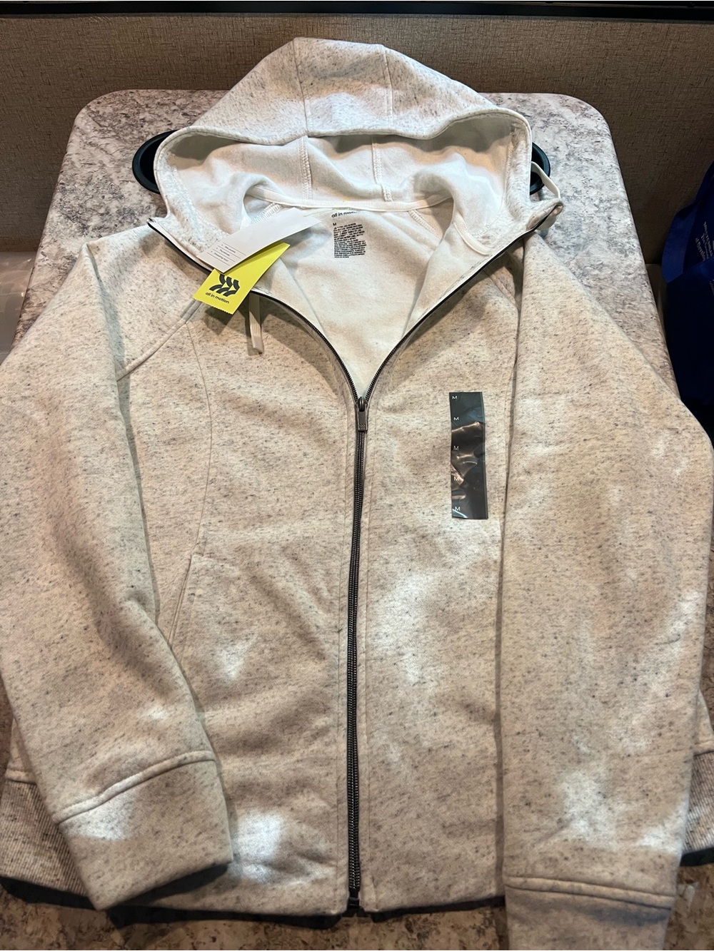 All in Motion Women's Fleece Hoodie Gray M Full Zip Hooded Pockets Solid # 750